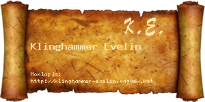 Klinghammer Evelin névjegykártya