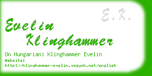 evelin klinghammer business card